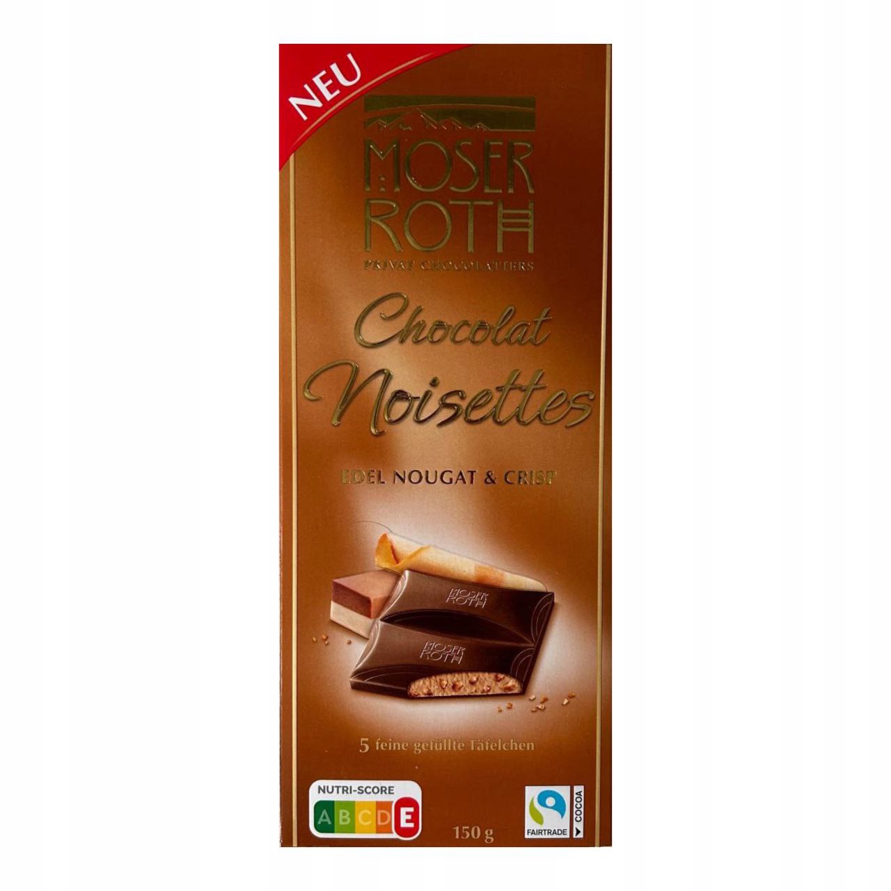 Шоколад Moser Roth Edle Nougat Crisp 150г